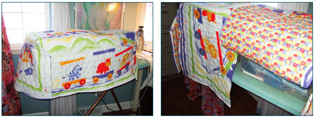 Two photos showing incubator covers.