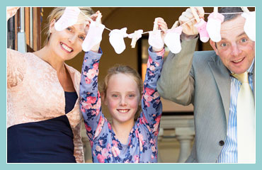 Photo of INHA fundraisers from the 'Socks for Life' campaign.